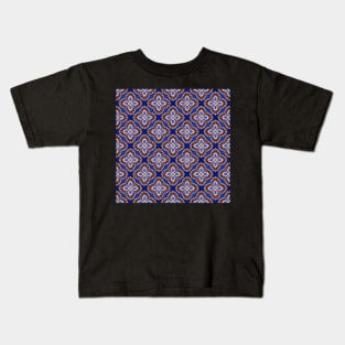 Gorgeous Blue and Gold Beadwork Inspired Fashion Print Kids T-Shirt